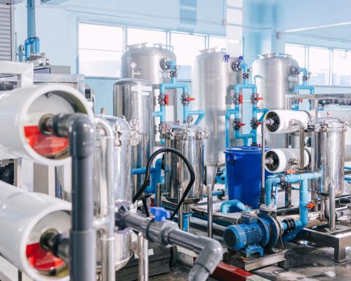 Water,Purity,Filtering,System,In,Drinking,Water,Plant,,Food,And